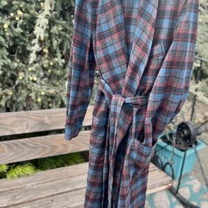 Pendleton Plaid Robe - Red and Blue